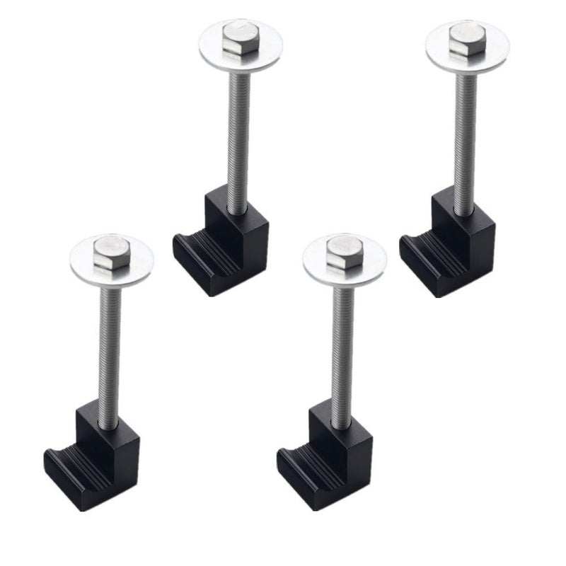 JGR Pickup Truck Tool Box Tie Downs Aluminum J Hook Crossover 4 Pack, Black - Image 1